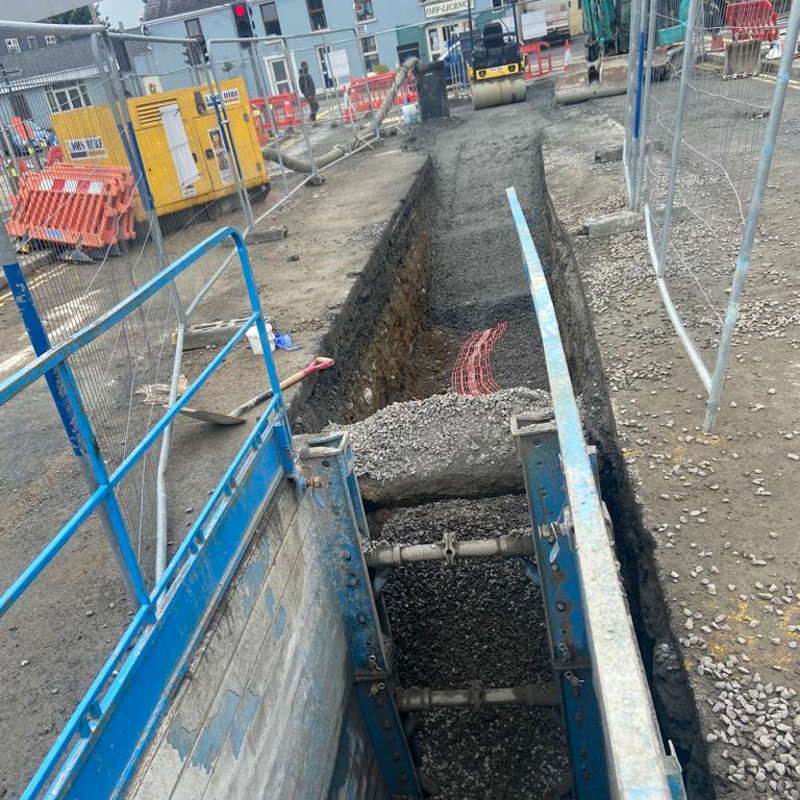 Civil Engineering sewage works at liffey valley