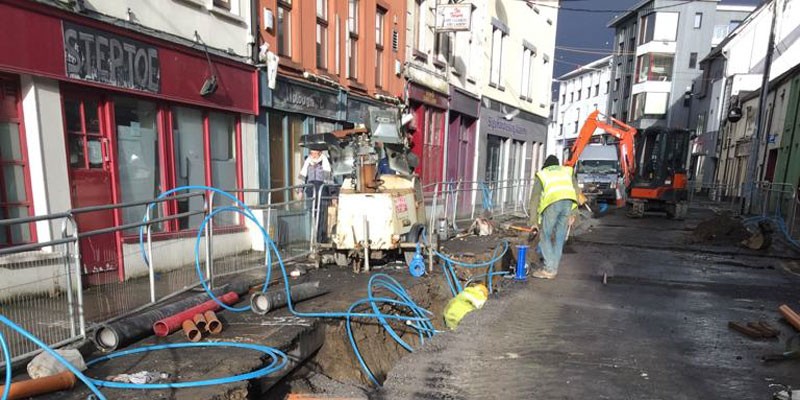 Water main and sewage works at Sligo Town