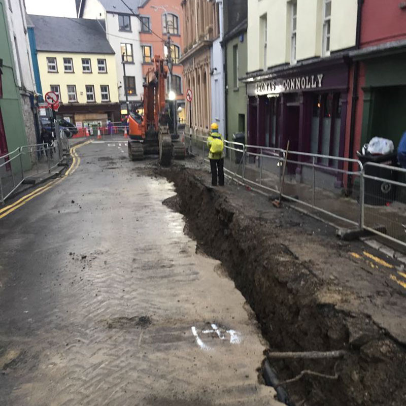 Water main and sewage works at Sligo Town